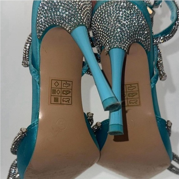 Blue Rhinestone Bow Heels - Picture 4 of 5